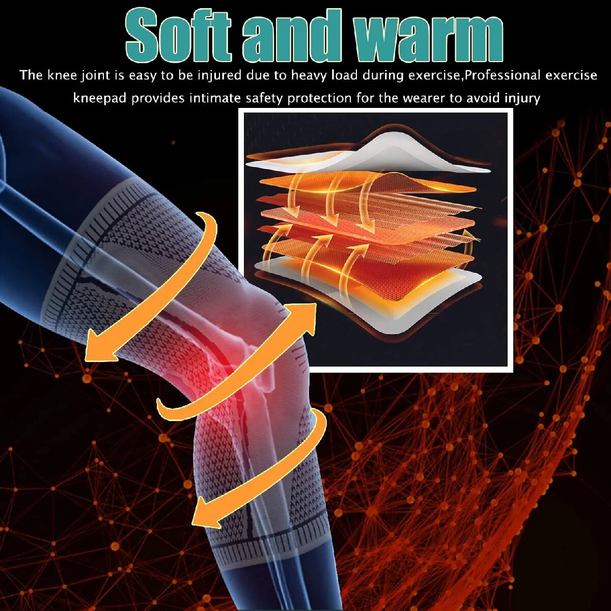Maximum Support Knee Sleeve Sports Running Gym Joint Pain Relief Double Compression Knee Sleeve Sup