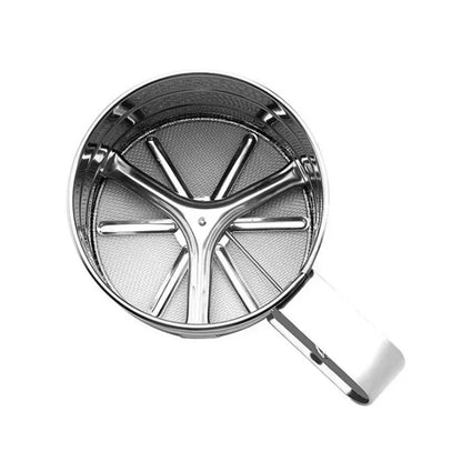 Hand Press Semi-automatic Sugar Flour Sifter, Stainless Steel Baking Tool with Scale