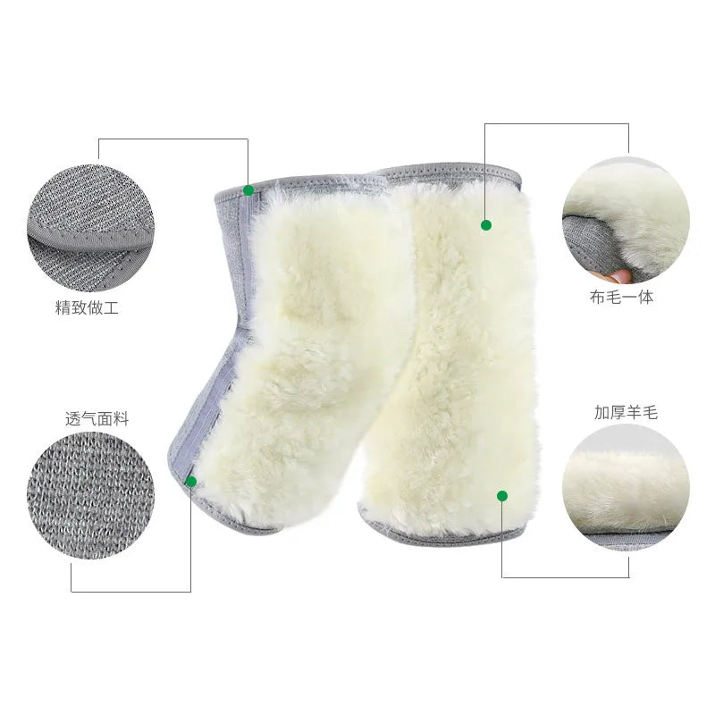 Thickened Fur One Cashmere Cold Wind Men And Women Cycling Winter Wool Knee Pads Warm Old Cold Legs 1