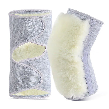 Thickened Fur One Cashmere Cold Wind Men And Women Cycling Winter Wool Knee Pads Warm Old Cold Legs 3