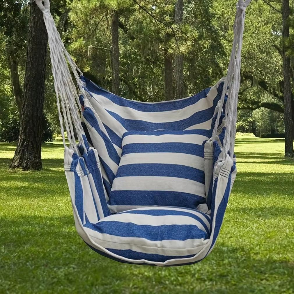 RelaxFold Anti-Slip Folding Hammock Chair – Outdoor Canvas Leisure Swing