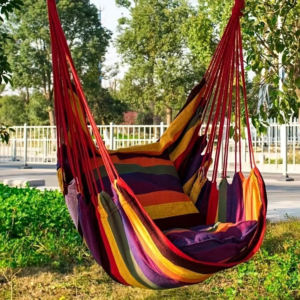 RelaxFold AntiSlip Folding Hammock Chair  Outdoor Canvas Leisure Swing 1