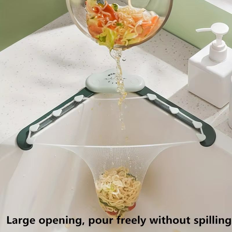 SinkMaster 51Pc Triangle Draining Basket Set With Storage Rack  Mesh Filters 1