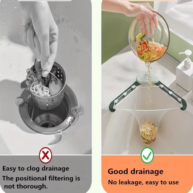 SinkMaster 51Pc Triangle Draining Basket Set With Storage Rack  Mesh Filters 4