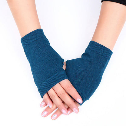 Women Stylish Hand Warmer Crochet Winter Gloves Faux Wool Mitten Twist Pattern Warm Finger Less Glo 6