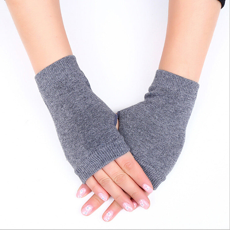 Women Stylish Hand Warmer Crochet Winter Gloves Faux Wool Mitten Twist Pattern Warm Finger Less Glo 8