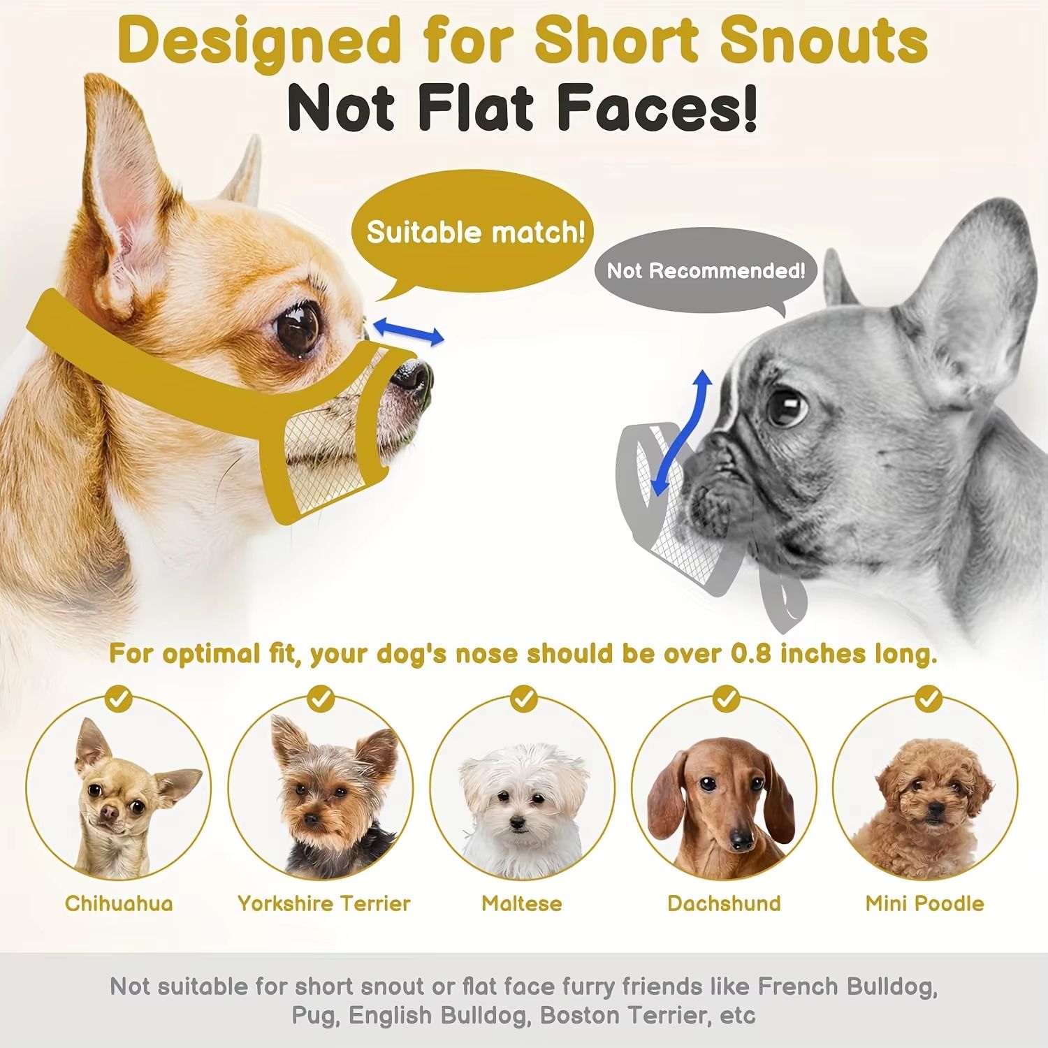 BrachyGuard Soft Mesh Muzzle For ShortSnout  SmallMedium Dogs 2