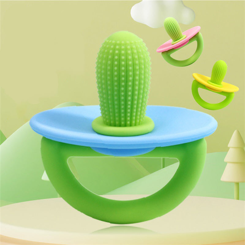 Soft Molar Stick with Massage Dot Silicone Teether Ring Pacifier Type Teething Tool for Babies