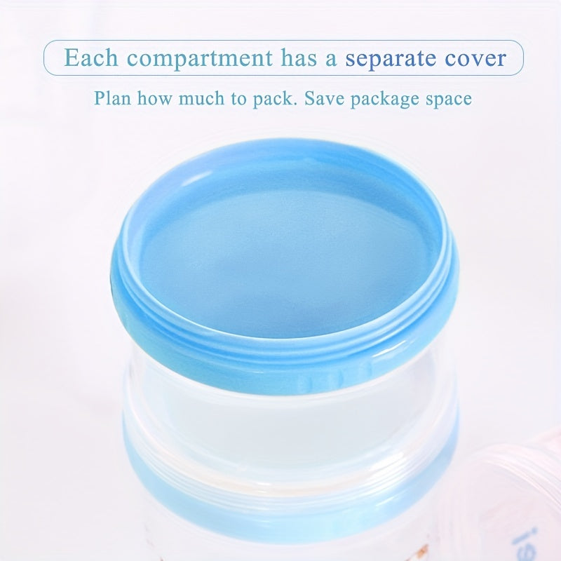 Multi Layer Baby Milk Powder Box, 5 Compartment Large Capacity Food Supplement Box for Easy Travel and Storage
