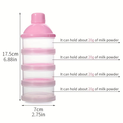 Multi Layer Baby Milk Powder Box, 5 Compartment Large Capacity Food Supplement Box for Easy Travel and Storage