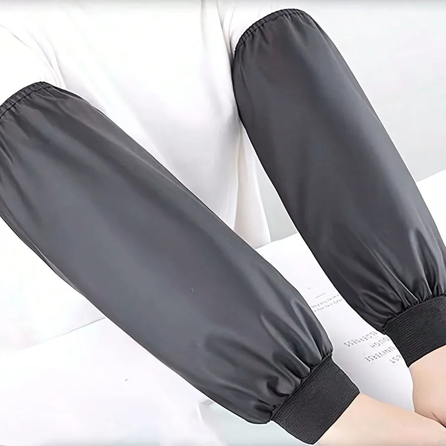 Heavy-Duty Faux Leather Arm Sleeves - Waterproof, Oil-Resistant for Kitchen & Industrial Work