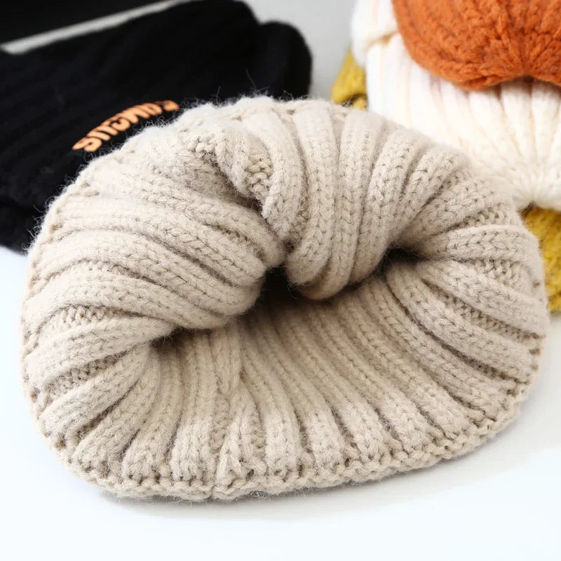 Soft Crochet Knit Beanie Winter Hat for Men Women – Unisex Solid Color Cold Weather Cap