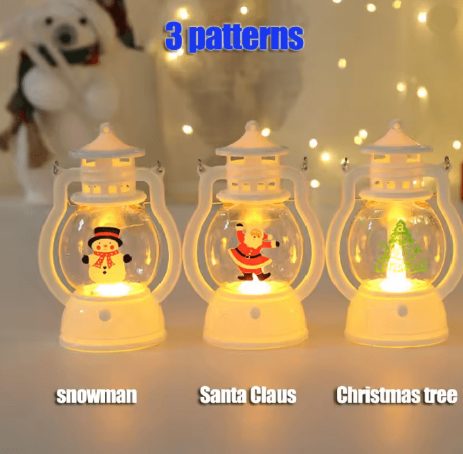 FestiveGlow Battery LED Santa Snowman Lantern 1