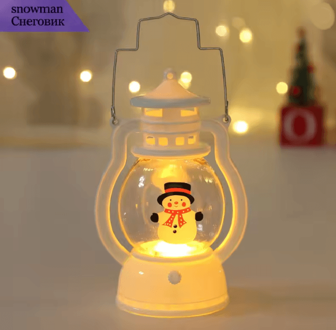 FestiveGlow Battery LED Santa Snowman Lantern 5
