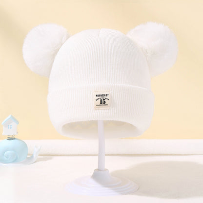 Knitted Baby Hat With Pom Pom For Boys And Girls Solid Color Winter Beanie 03 Years Old Comfortable 1
