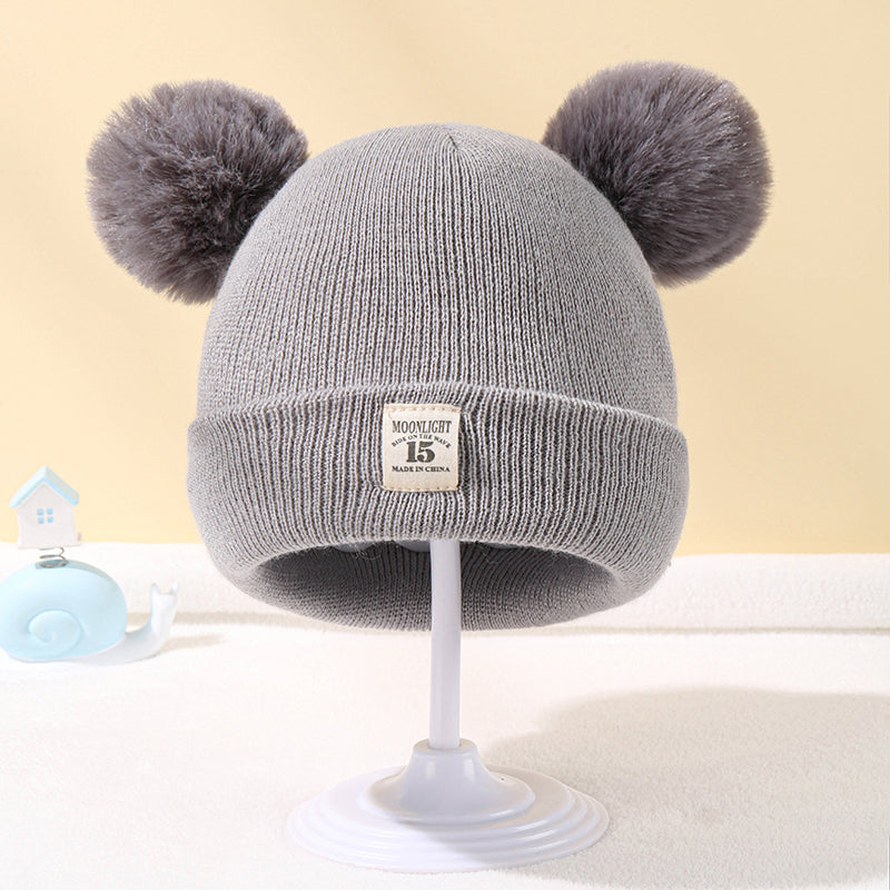 Knitted Baby Hat With Pom Pom For Boys And Girls Solid Color Winter Beanie 03 Years Old Comfortable 3