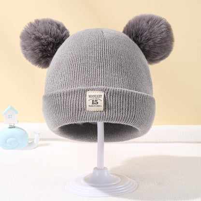 Knitted Baby Hat With Pom Pom For Boys And Girls Solid Color Winter Beanie 03 Years Old Comfortable 3