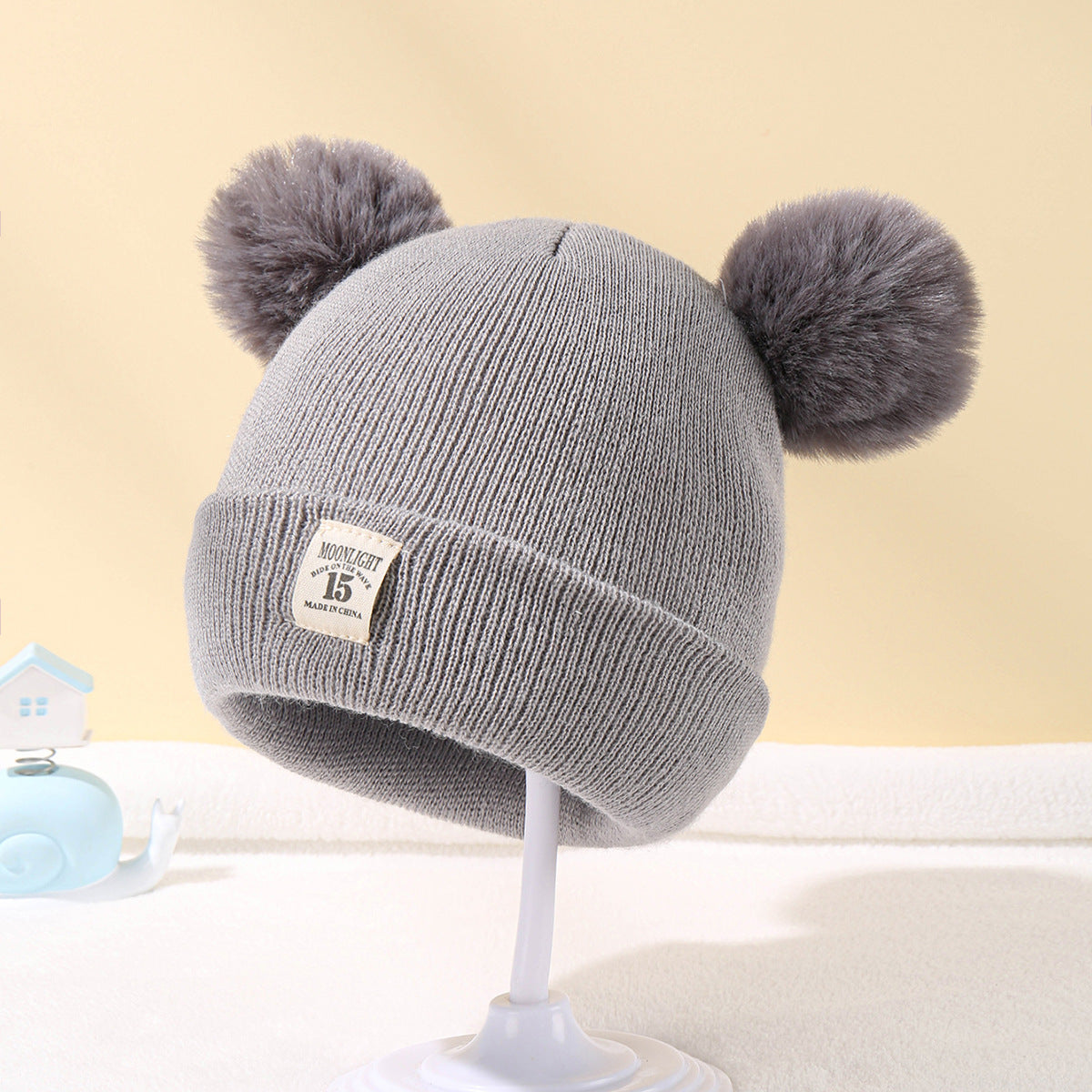 Knitted Baby Hat With Pom Pom For Boys And Girls Solid Color Winter Beanie 03 Years Old Comfortable 7