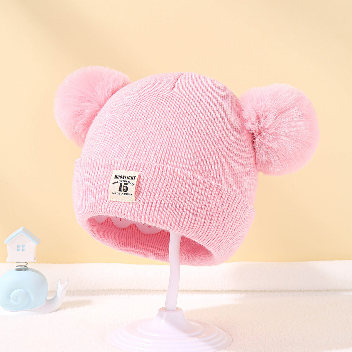 Knitted Baby Hat With Pom Pom For Boys And Girls Solid Color Winter Beanie 03 Years Old Comfortable 9