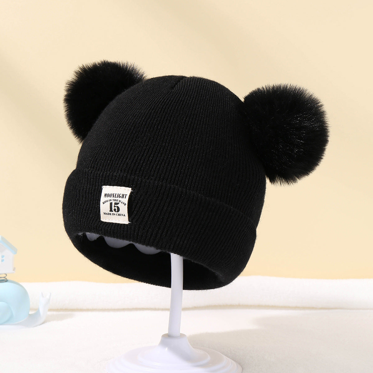 Knitted Baby Hat With Pom Pom For Boys And Girls Solid Color Winter Beanie 03 Years Old Comfortable 10