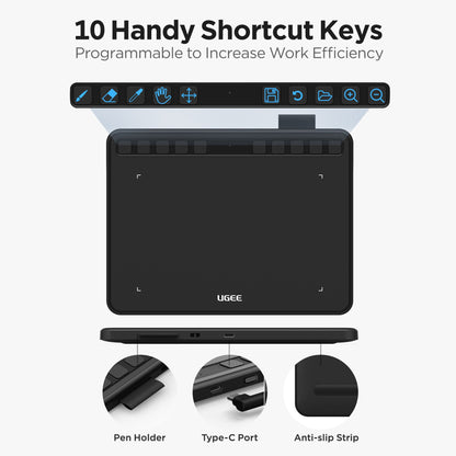 UGEE S640 Drawing Tablet  6 Inch Pen Pad With 8192 Pressure Stylus For Android Windows Mac 3
