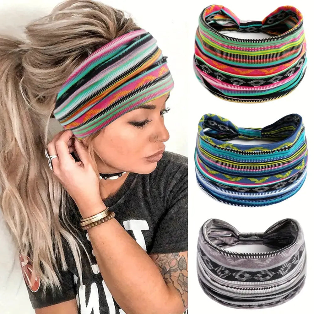 Style Elastic Headscarf, Breathable Cotton, Wide Brimmed Hair Accessories for Women
