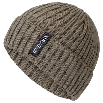 Stylish Thick Knitted Winter Hat Fur Lined Beanie Cap for Men & Women