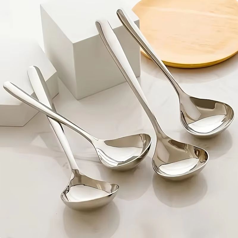 TitanServe Heavy-Duty Stainless Steel Serving Spoons Set (2 pcs) – Long-Handle for Kitchen, Soup & Porridge