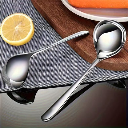 TitanServe HeavyDuty Stainless Steel Serving Spoons Set 2 Pcs  LongHandle For Kitchen Soup  Porridg 2