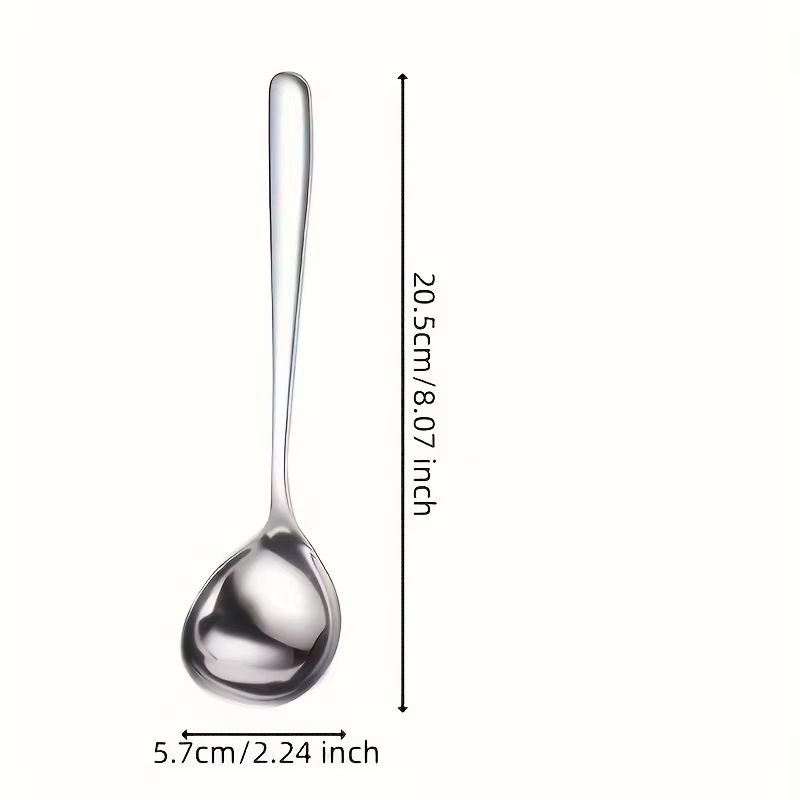 TitanServe HeavyDuty Stainless Steel Serving Spoons Set 2 Pcs  LongHandle For Kitchen Soup  Porridg 4