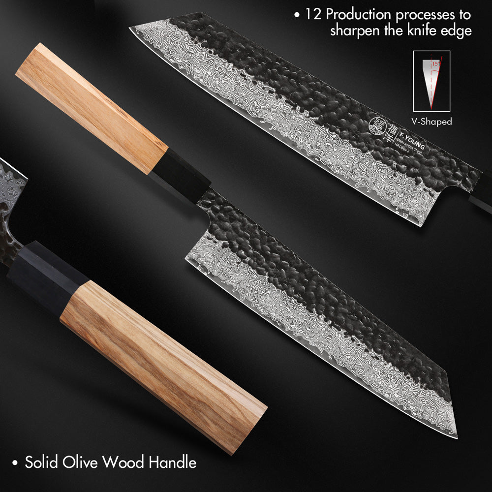 Damascus Steel Kiritsuke Knife Sharp Meat Vegetable Cleaver Handmade Japanese Chef Knives 2