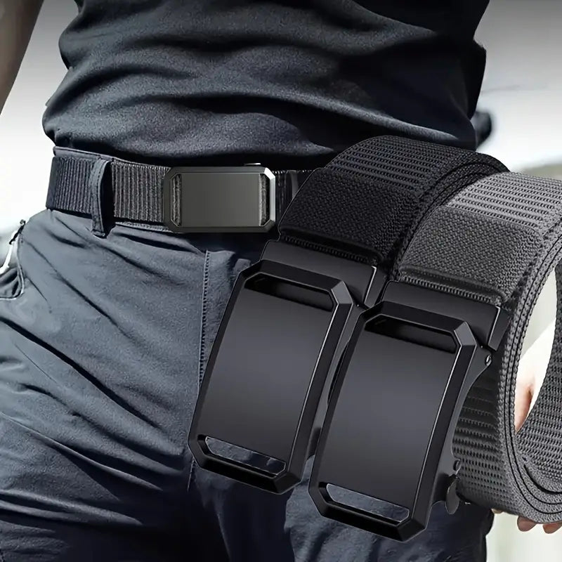 New Automatic Buckle Belt Canvas Tactical Military Work Wear