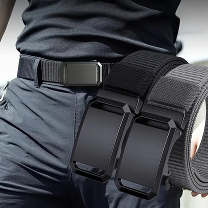 New Automatic Buckle Belt Canvas Tactical Military Work Wear