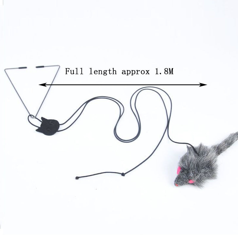Best Hanging jumping toy cat relief for boredom, Elastic cat stick elastic clip door swing, Hanging door mouse teasing