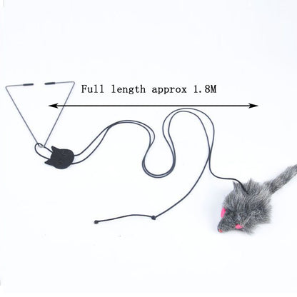 Best Hanging jumping toy cat relief for boredom, Elastic cat stick elastic clip door swing, Hanging door mouse teasing