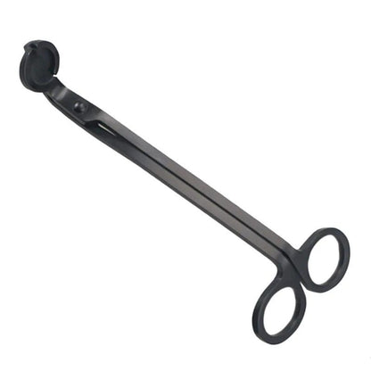 Elegant Black Stainless Steel Candle Wick Trimmer  Cutter  LongHandle Candle Accessory 3