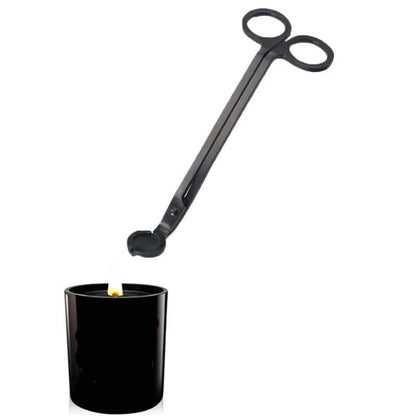 Elegant Black Stainless Steel Candle Wick Trimmer  Cutter  LongHandle Candle Accessory 4