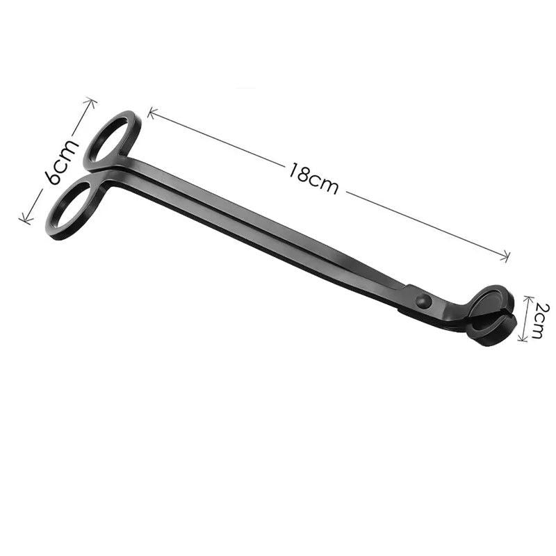 Elegant Black Stainless Steel Candle Wick Trimmer  Cutter  LongHandle Candle Accessory 5