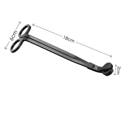 Elegant Black Stainless Steel Candle Wick Trimmer  Cutter  LongHandle Candle Accessory 5
