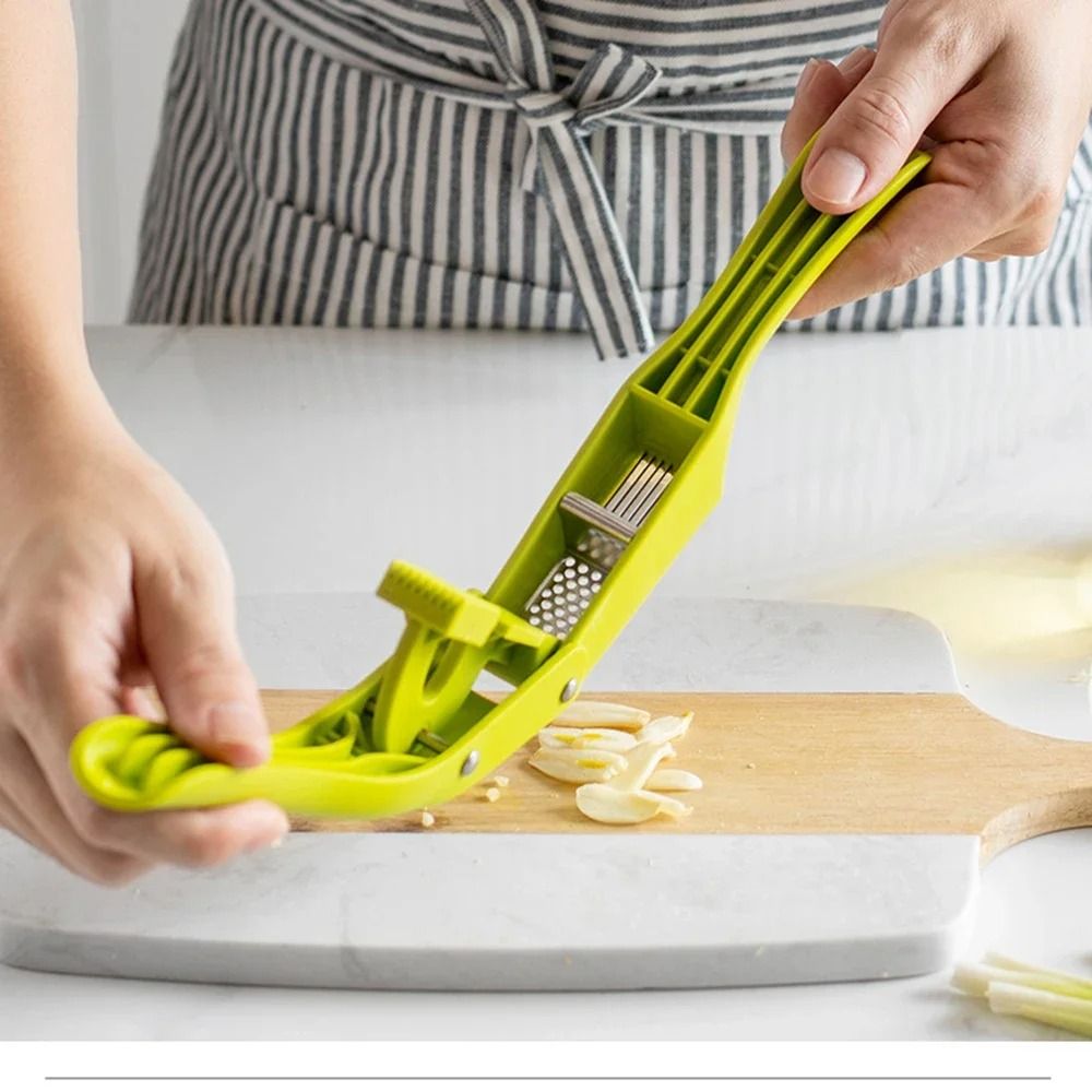 Garlic Press And Garlic Slicer 2 In 1 Manual Kitchen Tool 3