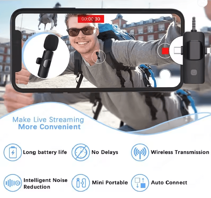 ClearWave 4 In 1 Wireless Lavalier Microphone 1