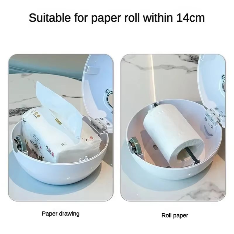 Smiling Face Waterproof Toilet Paper Holder  NoDrill Wall Mount 4