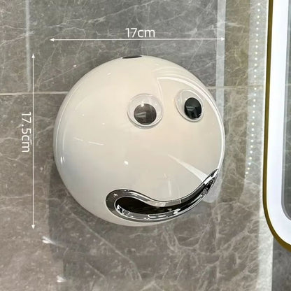 Smiling Face Waterproof Toilet Paper Holder  NoDrill Wall Mount 7