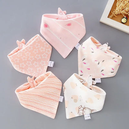 5 Piece Pure Cotton Triangle Scarf Bib Set 1