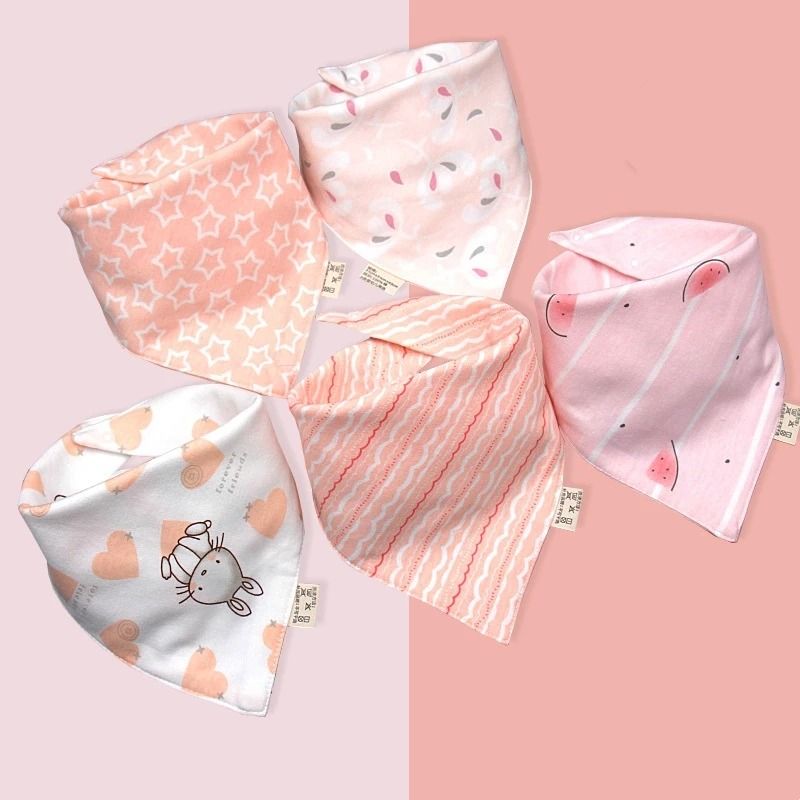 5 Piece Pure Cotton Triangle Scarf Bib Set 9