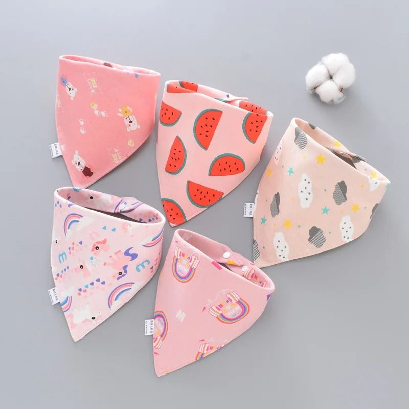 5 Piece Pure Cotton Triangle Scarf Bib Set 6