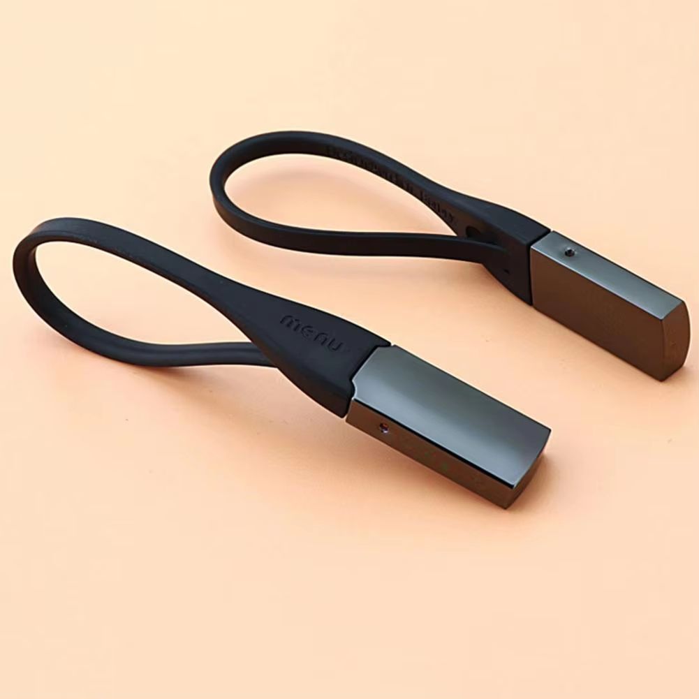 Minimalist Leather Loop Keychain  WearResistant Metal  Genuine Leather 3