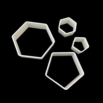 SoccerThemed Hexagon Cookie Cutter Set  4 Sizes Fondant  Cookie Mold 1