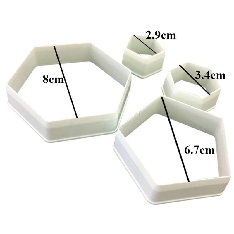 SoccerThemed Hexagon Cookie Cutter Set  4 Sizes Fondant  Cookie Mold 3