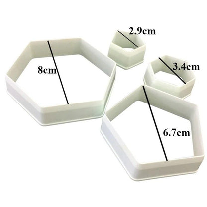 SoccerThemed Hexagon Cookie Cutter Set  4 Sizes Fondant  Cookie Mold 3